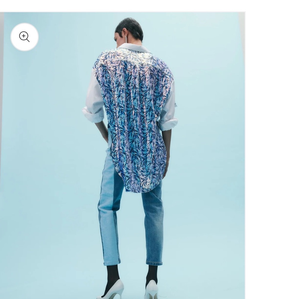 Hellessy White and Blue Long Sleeve Shirt it fits bigger sizes